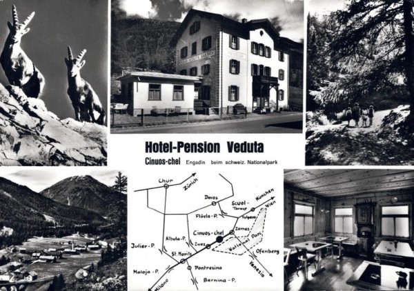 Hotel Pension Veduta, Engadin Vorderseite
