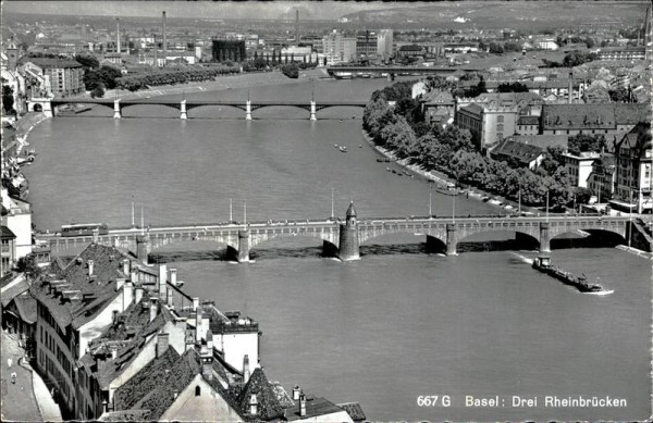 Basel : Drei Rheinbrücken Vorderseite