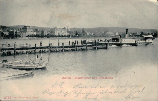 Zürich - Stadttheater und Utoschloss Vorderseite