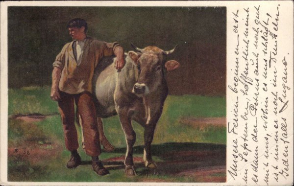 Bauer mit Kuh, Rudolf Koller