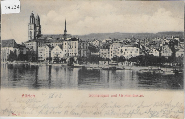 Zürich - Sonnenquai und Grossmünster