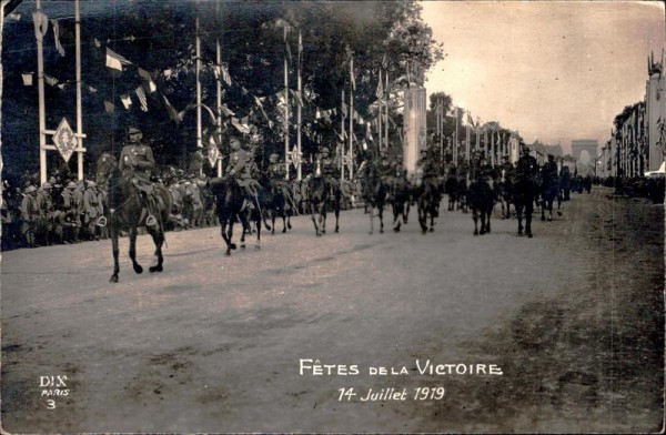 Fêtes de la Victoire, 14. juillet 1919, ev. Paris Vorderseite