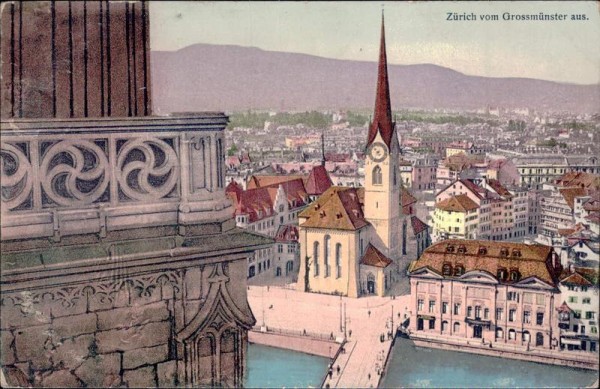 Zürich vom Grossmünster aus Vorderseite