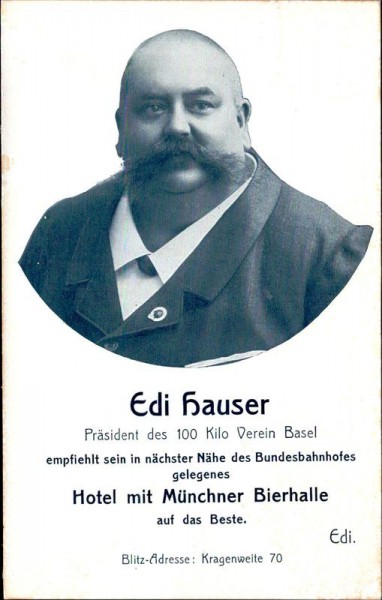 Edi Hauser, Präsident des 100 Kilo Verein Basel Vorderseite