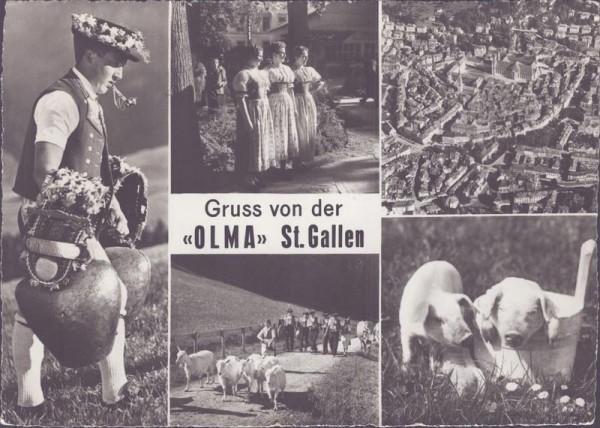 St. Gallen, Gruss von der Olma, 1956 Vorderseite