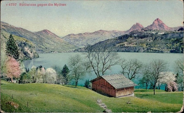Rütliwiese gegen die Mythen Vorderseite