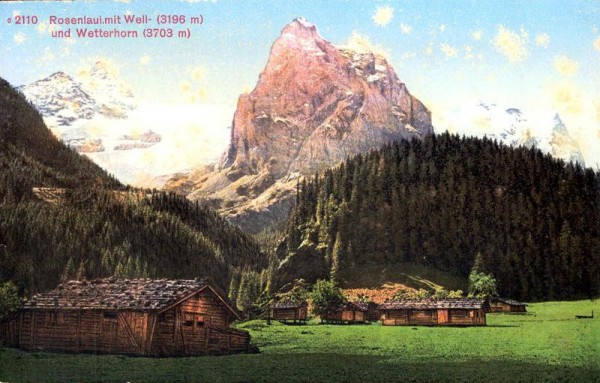 Rosenlaui mit Well- und Wetterhorn Vorderseite
