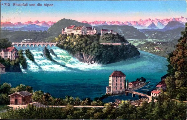 Rheinfall und die Alpen Vorderseite