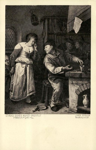 Der Alchymist, Jan Steen Vorderseite