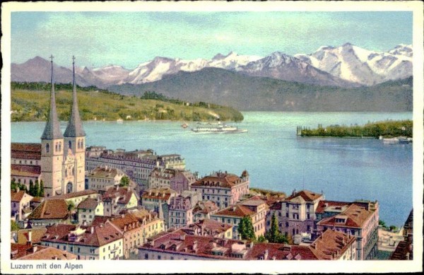 Luzern mit den Alpen Vorderseite