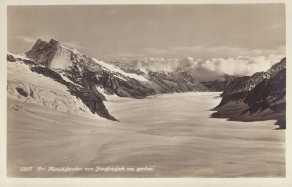 Der Aletschgletscher vom Jungfraujoch aus gesehen