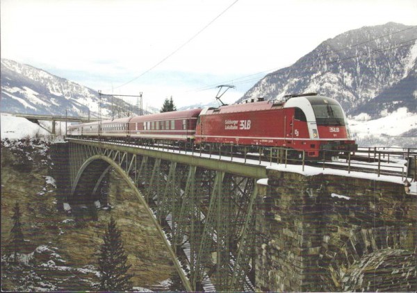 SLB 91 überquert die berühmte Angerschluchtbrücke Vorderseite