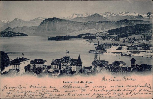 Luzern und die Alpen Vorderseite