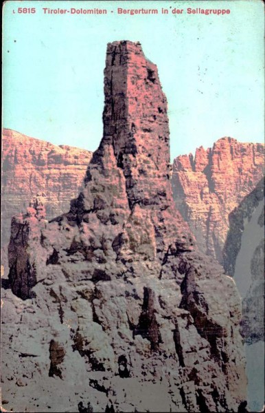 Tiroler-Dolomiten - Bergerturm in der Sellagruppe (3152 m) Vorderseite
