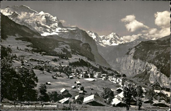 Wengen mit Jungrau und Breithorn Vorderseite
