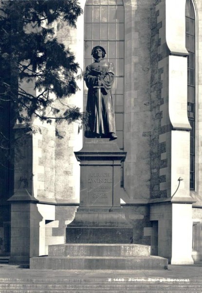 Zürich. Zwingli-Denkmal Vorderseite