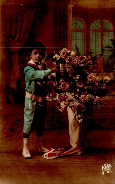 Junge mit Blumen Vorderseite