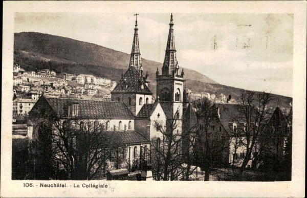 Neuchâtel - La Collégiale Vorderseite
