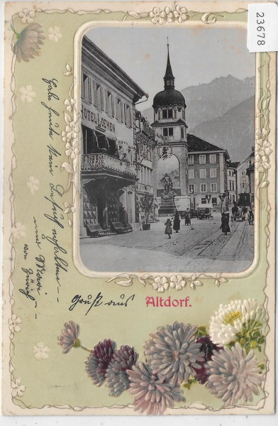 Altdorf - Hotel Löwen - Präge-Litho