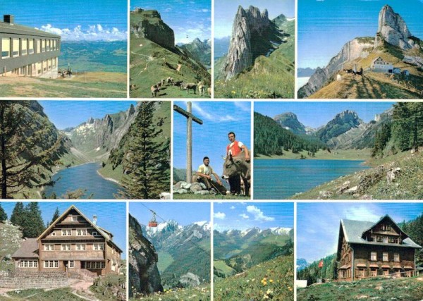 Gruss vom Alpstein, an der Route Hoher Kasten - Plattenbödeli Vorderseite