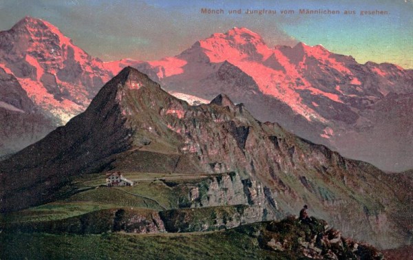 Mönch und Jungfrau vom Männlichen aus gesehen  Vorderseite