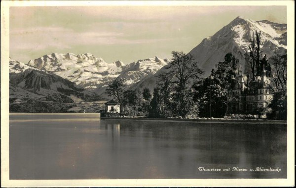 Thunersee mit Niesen und Blüemlisalp Vorderseite