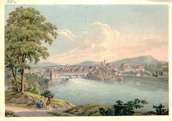 Flusspartie bei Rheinfelden. J.H. Luttringshausen Vorderseite
