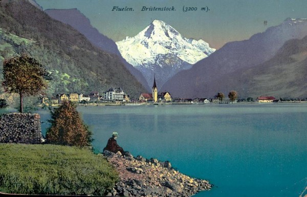 Flüelen mit Bristenstock vor 1921 Vorderseite