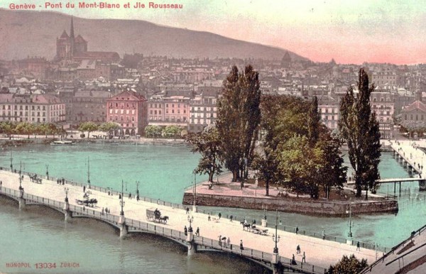 Genf - Pont du Mont-Blanc et Jile Rousseau Vorderseite