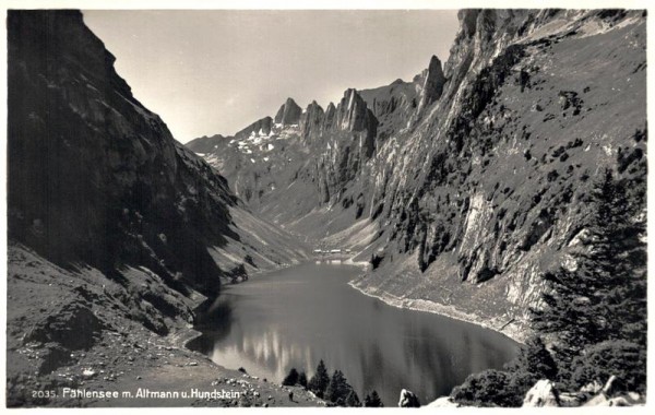 Fählensee mit Altmann und Hundstein Vorderseite