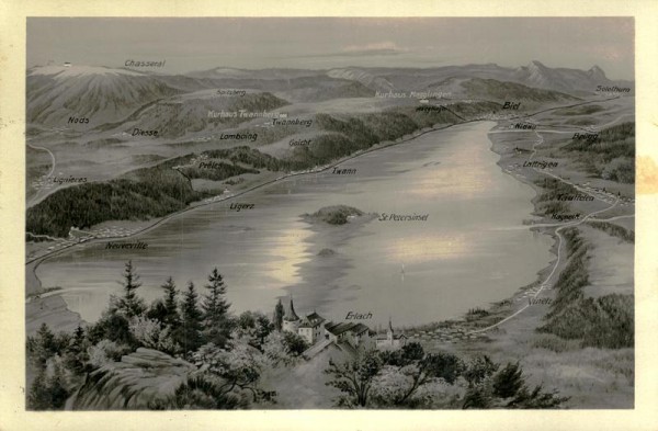 Bielersee und die umliegenden Orte Vorderseite