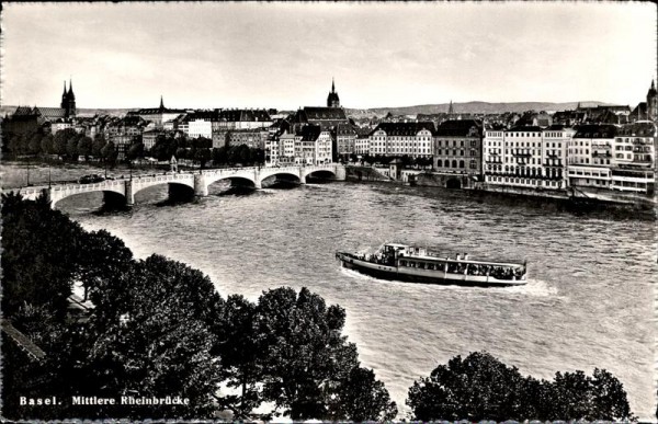 Basel. Mittlere Rheinbrücke Vorderseite