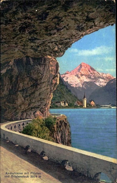 Axenstrasse mit Flüelen Vorderseite