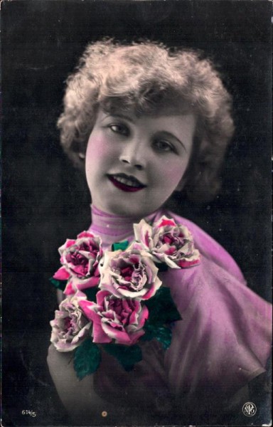 Frau mit Rosen Vorderseite