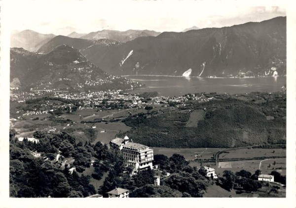 Kurhaus Cademario mit Blick auf Lugano Vorderseite