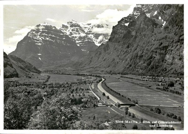 Blick auf Glärnischkette und Linthebene, Mollis Vorderseite