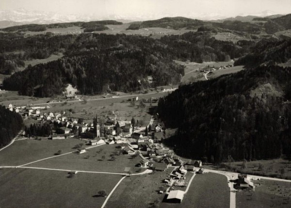 8374 Fischingen TG, Evang. Kirche, Kurhausstr., Itaslenstr./ Säntis Vorderseite