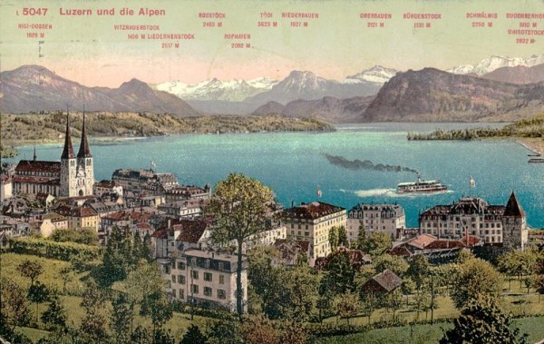 Luzern und die Alpen vor 1924 Vorderseite