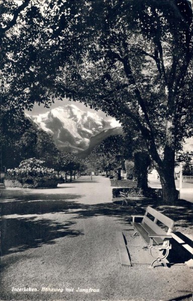Interlaken. Höheweg mit Jungfrau, 1932 Vorderseite