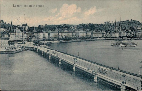 Luzern mit neuer Brücke. Vorderseite