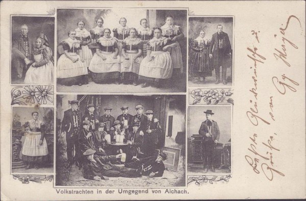 Volkstrachten in der Umgegend von Aichach Vorderseite