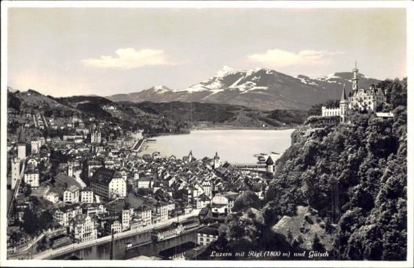 Luzern mit Rigi (1800 m) und Gütsch Vorderseite