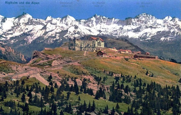 Rigikulm und die Alpen Vorderseite