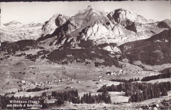 Wildhaus mit Säntis und Schafberg