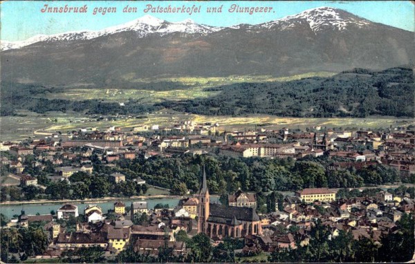 Innsbruck gegen den Patscherkofel und Glungezer Vorderseite
