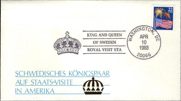 Schwedisches Königspaar auf Staatsvisite in Amerika, 1988 Vorderseite