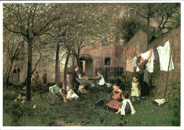 Johann Sperl - Der Kindergarten um 1884 Vorderseite