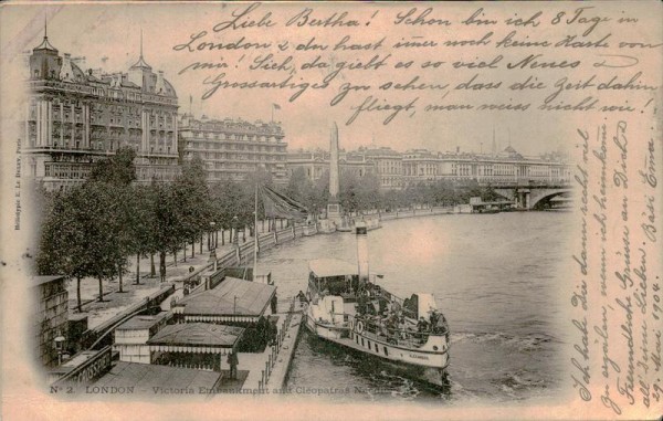 London-victoria Embankment and Cleopatras Needie Vorderseite
