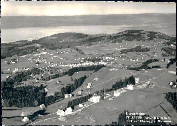 St. Anton mit Blick auf Oberegg und Bodensee, Flugaufnahme Vorderseite