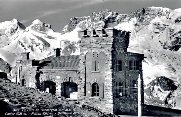 La Gare de Gornergrat. Castor - Pollux - Breithorn Vorderseite